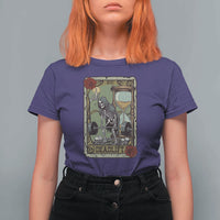 Funny Tarot Card Deadlifts Gym Workout Skeleton T Shirt For Women