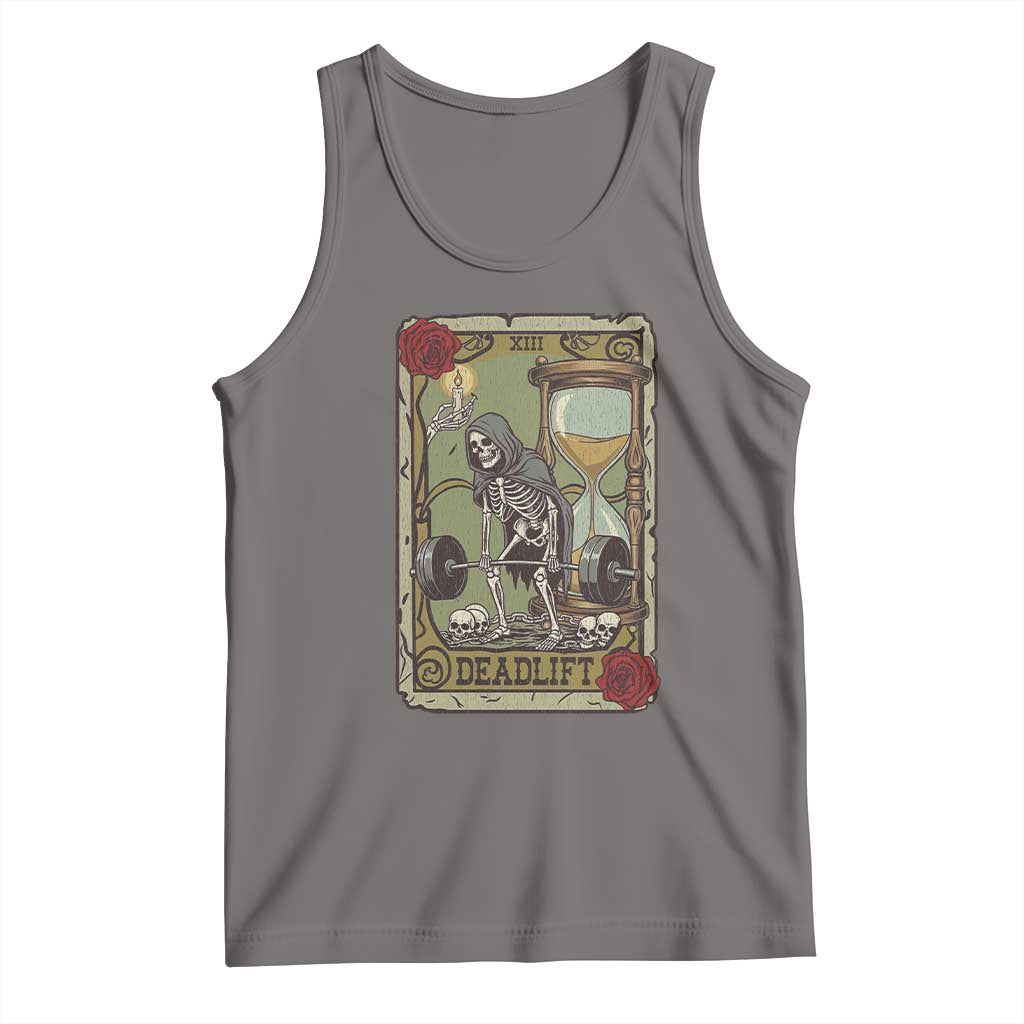 Funny Tarot Card Deadlifts Gym Workout Skeleton Tank Top