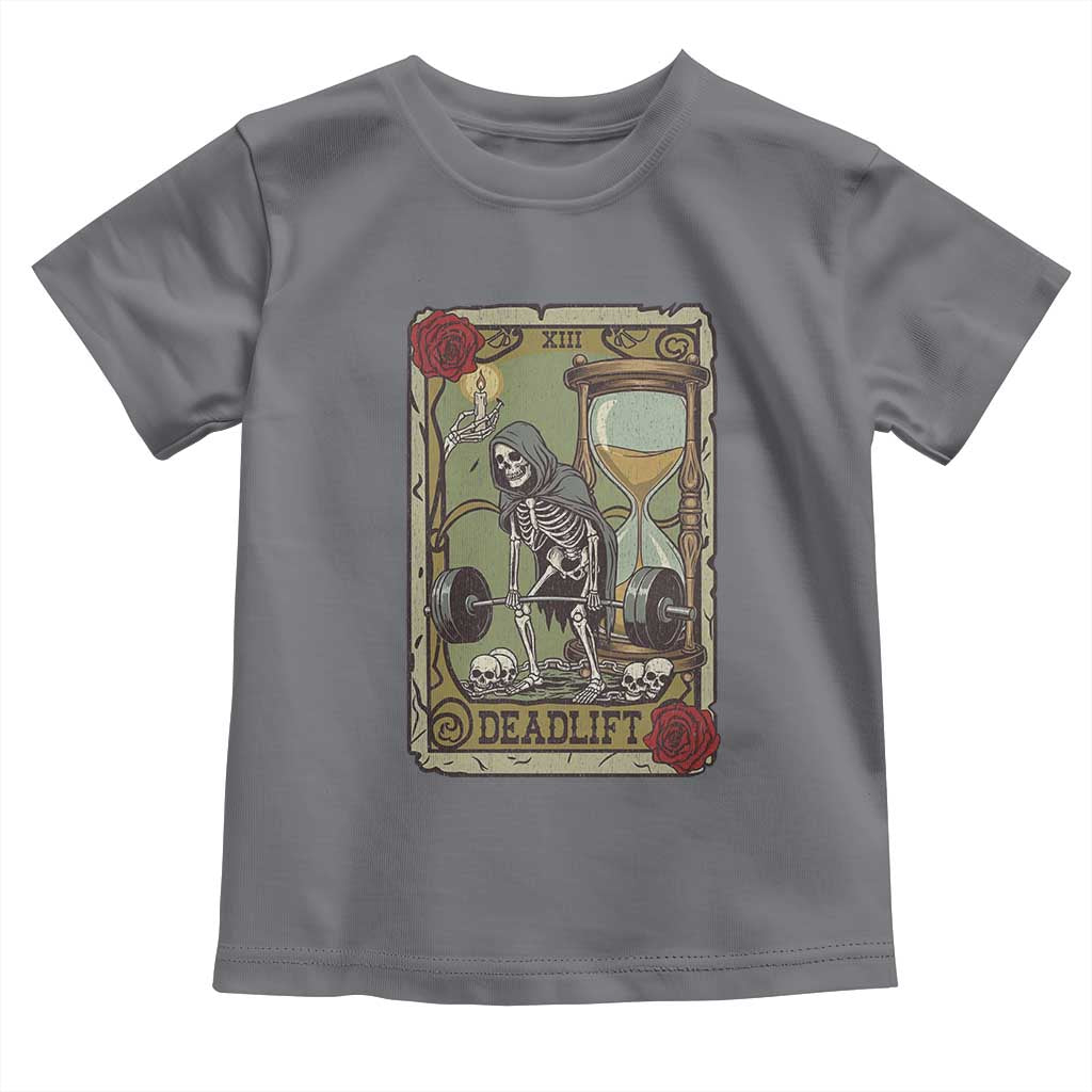 Funny Tarot Card Deadlifts Gym Workout Skeleton Toddler T Shirt