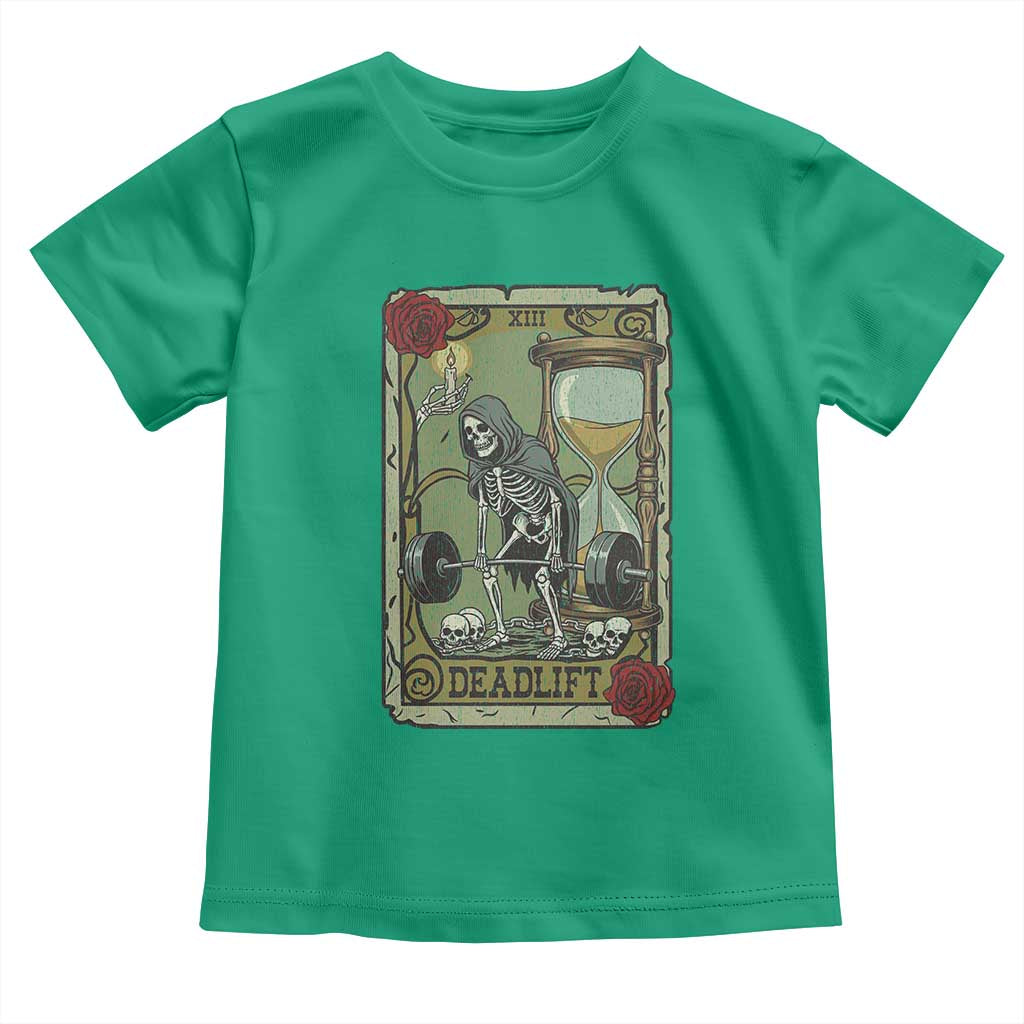 Funny Tarot Card Deadlifts Gym Workout Skeleton Toddler T Shirt