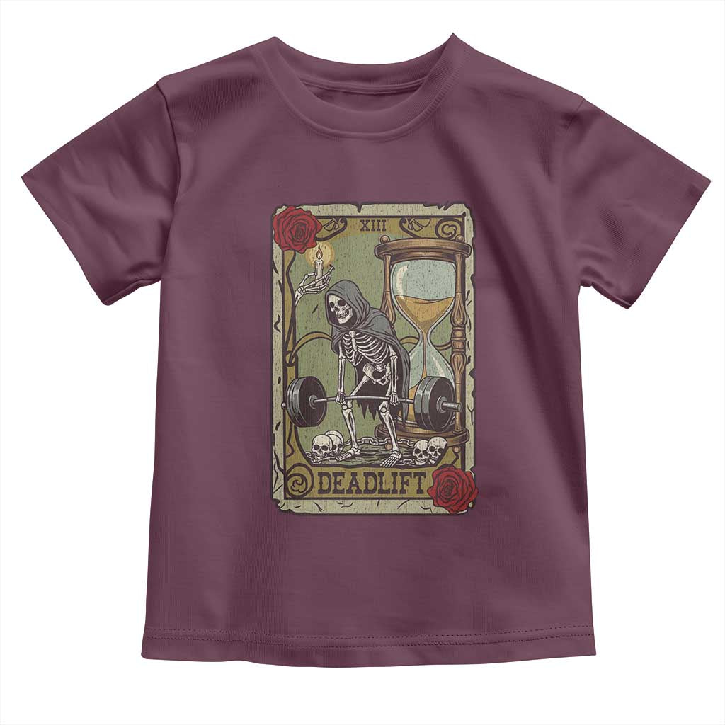 Funny Tarot Card Deadlifts Gym Workout Skeleton Toddler T Shirt