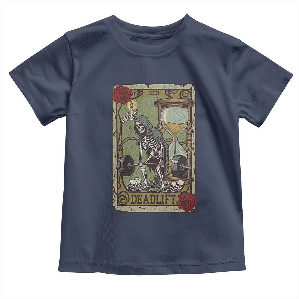 Funny Tarot Card Deadlifts Gym Workout Skeleton Toddler T Shirt