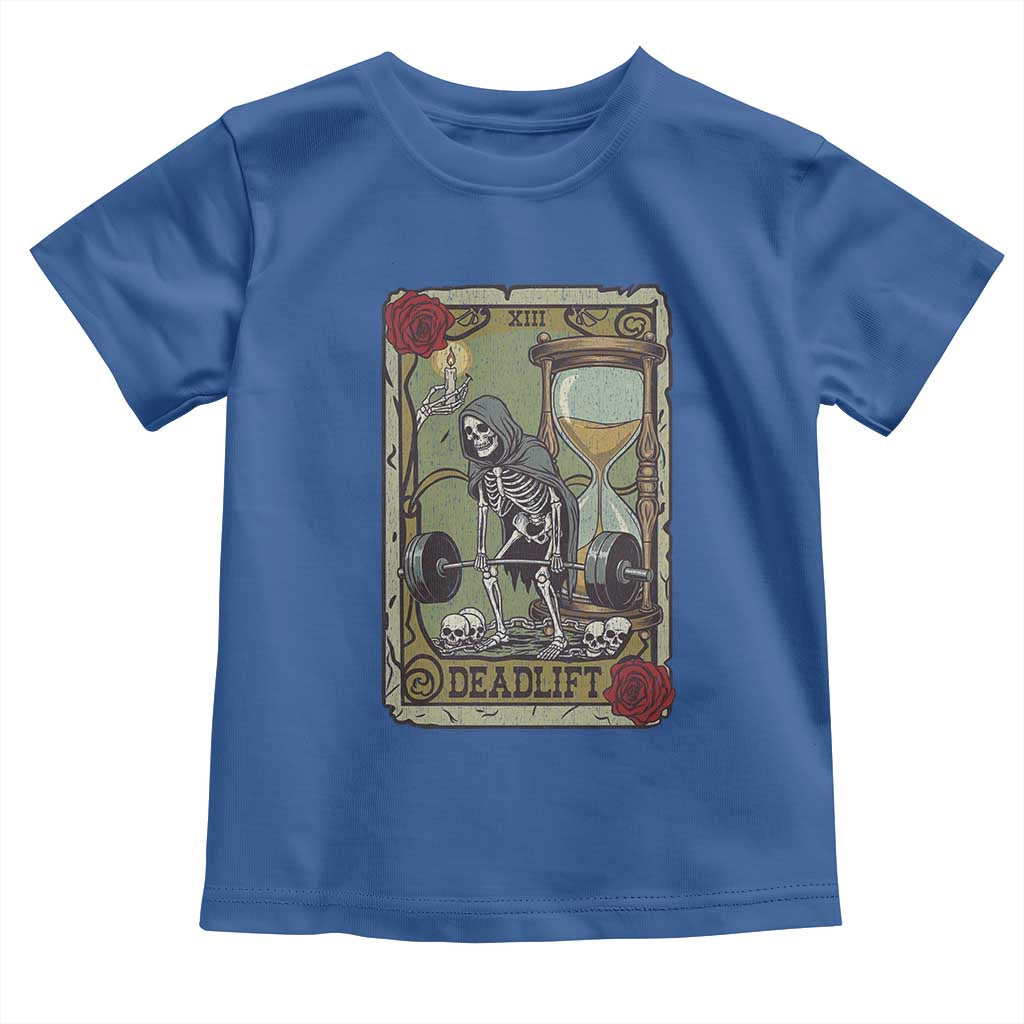 Funny Tarot Card Deadlifts Gym Workout Skeleton Toddler T Shirt
