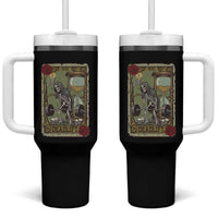 Funny Tarot Card Deadlifts Gym Workout Skeleton Tumbler With Handle