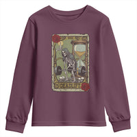Funny Tarot Card Deadlifts Gym Workout Skeleton Youth Sweatshirt