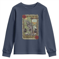 Funny Tarot Card Deadlifts Gym Workout Skeleton Youth Sweatshirt