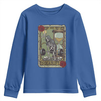 Funny Tarot Card Deadlifts Gym Workout Skeleton Youth Sweatshirt