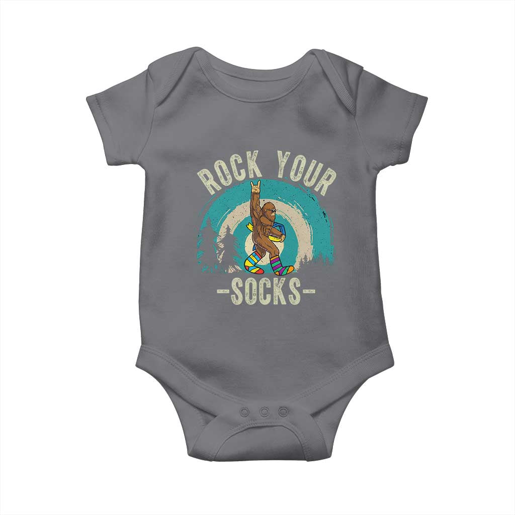 Funny Down Syndrome Awareness Bigfoot Baby Onesie Rock Your Socks