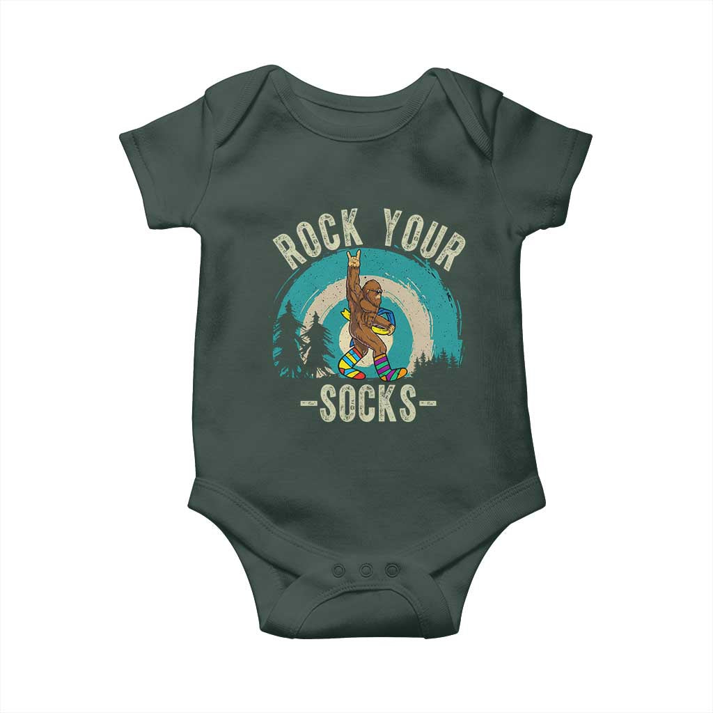 Funny Down Syndrome Awareness Bigfoot Baby Onesie Rock Your Socks