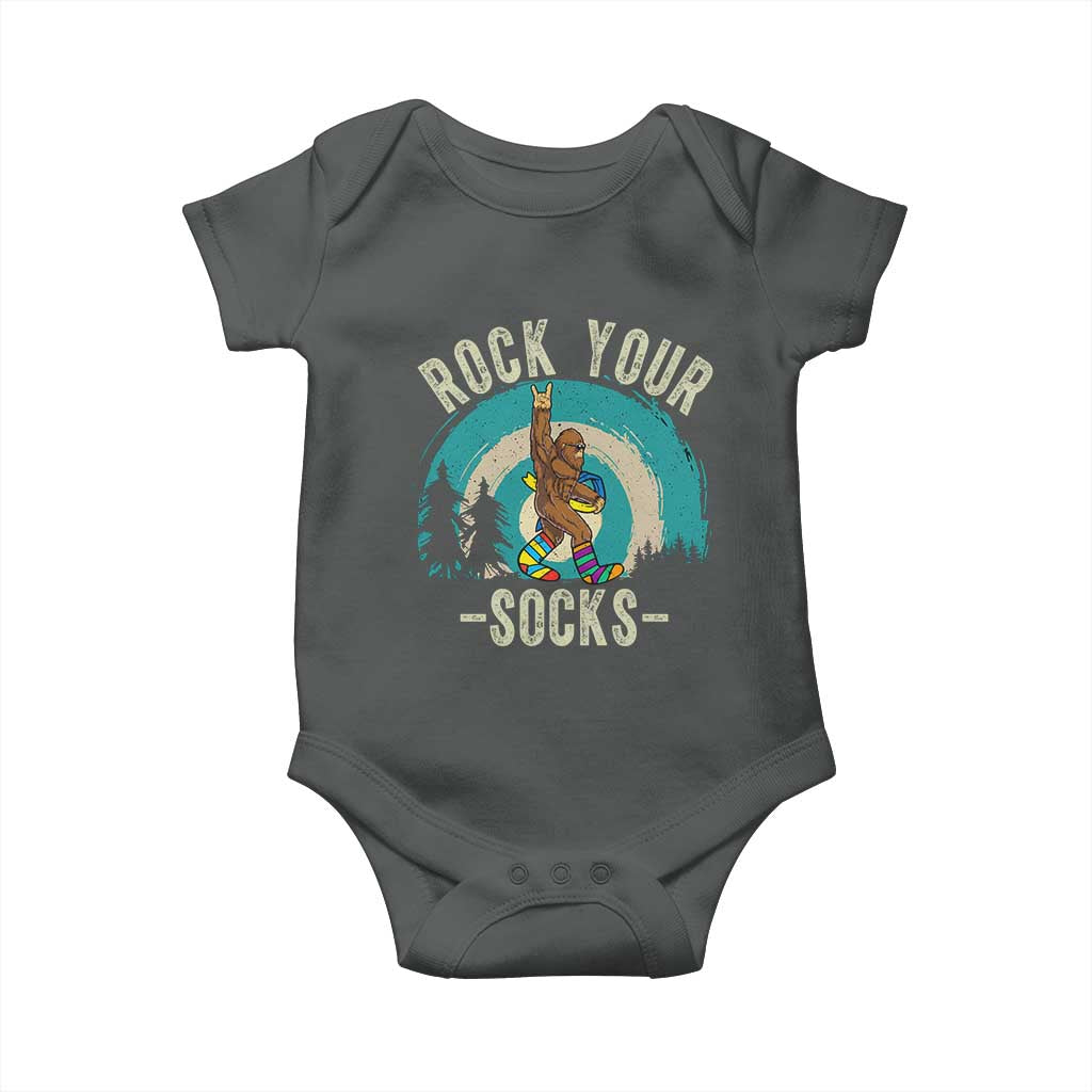 Funny Down Syndrome Awareness Bigfoot Baby Onesie Rock Your Socks