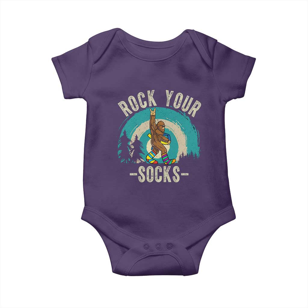 Funny Down Syndrome Awareness Bigfoot Baby Onesie Rock Your Socks