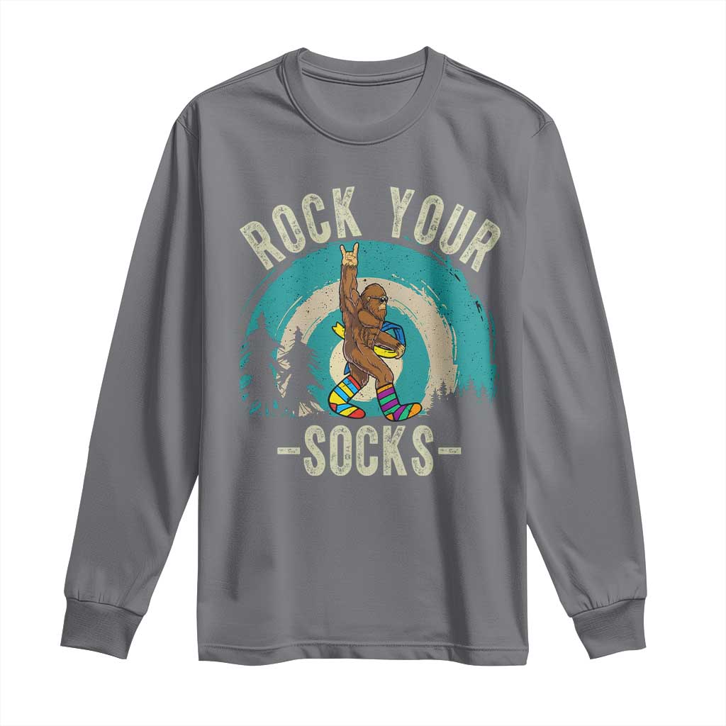 Funny Down Syndrome Awareness Bigfoot Long Sleeve Shirt Rock Your Socks