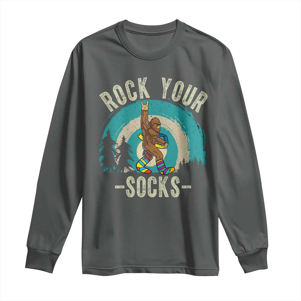 Funny Down Syndrome Awareness Bigfoot Long Sleeve Shirt Rock Your Socks
