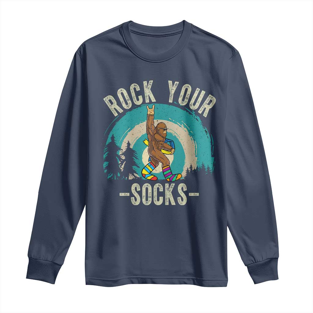 Funny Down Syndrome Awareness Bigfoot Long Sleeve Shirt Rock Your Socks