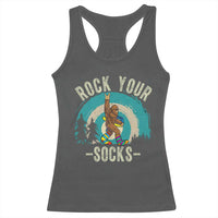 Funny Down Syndrome Awareness Bigfoot Racerback Tank Top Rock Your Socks