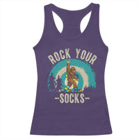 Funny Down Syndrome Awareness Bigfoot Racerback Tank Top Rock Your Socks