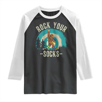 Funny Down Syndrome Awareness Bigfoot Raglan Shirt Rock Your Socks