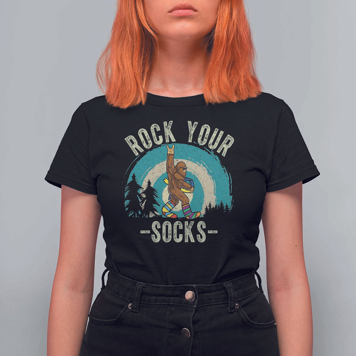 Funny Down Syndrome Awareness Bigfoot T Shirt For Women Rock Your Socks