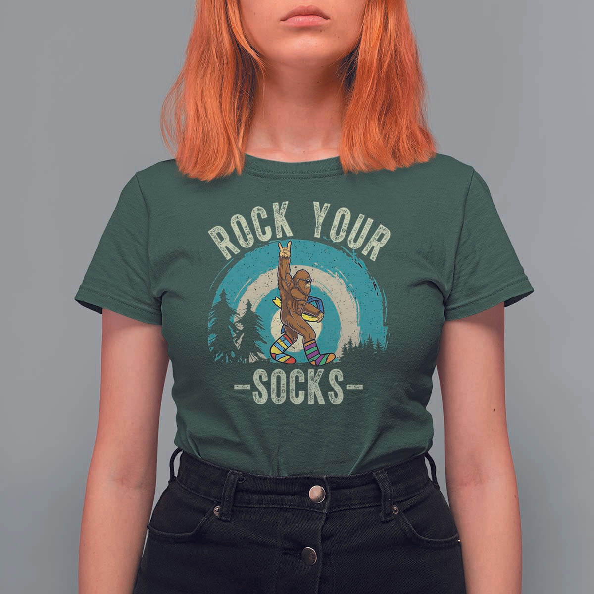 Funny Down Syndrome Awareness Bigfoot T Shirt For Women Rock Your Socks