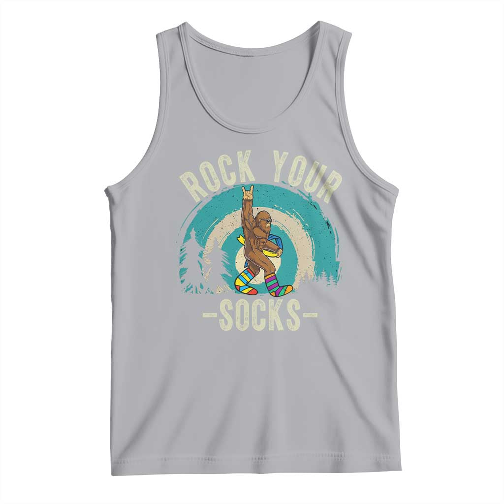 Funny Down Syndrome Awareness Bigfoot Tank Top Rock Your Socks