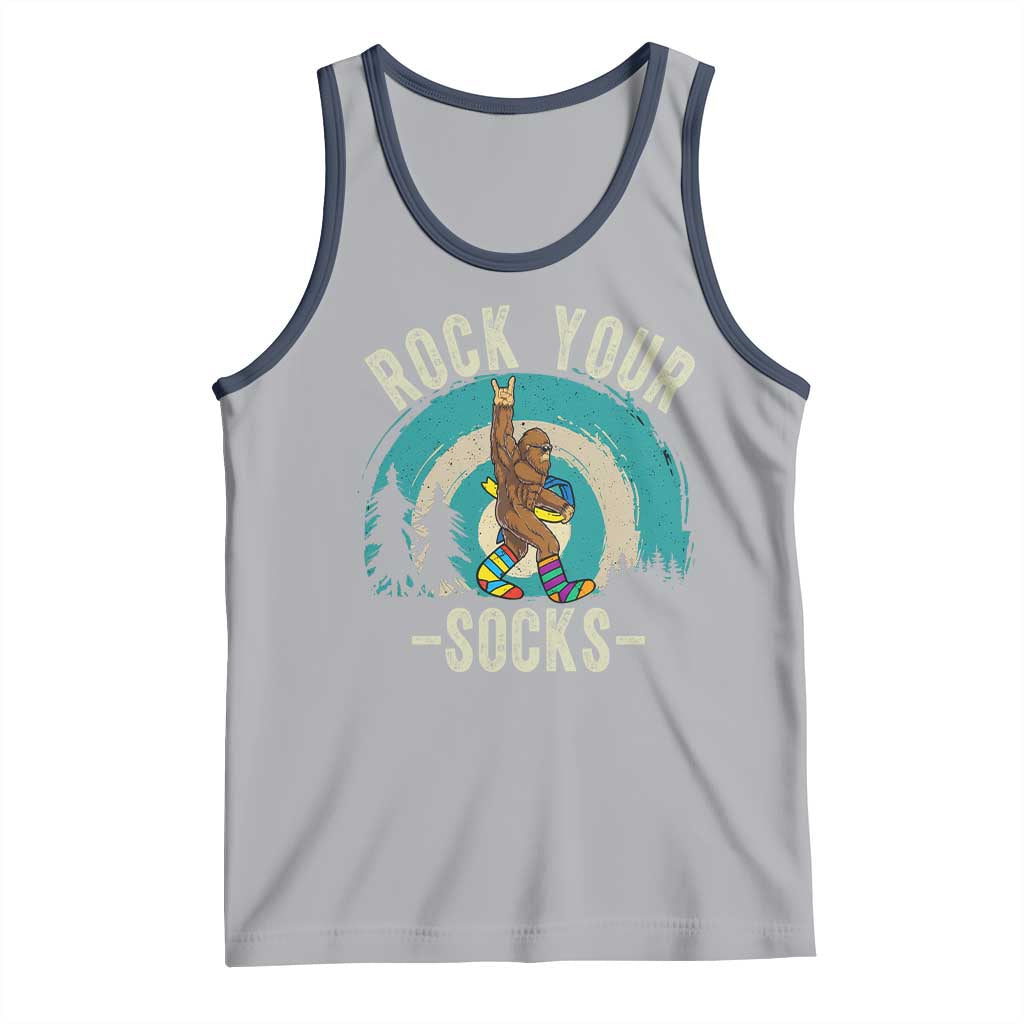 Funny Down Syndrome Awareness Bigfoot Tank Top Rock Your Socks