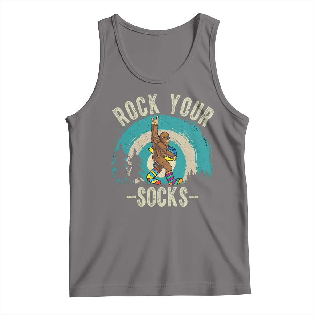 Funny Down Syndrome Awareness Bigfoot Tank Top Rock Your Socks