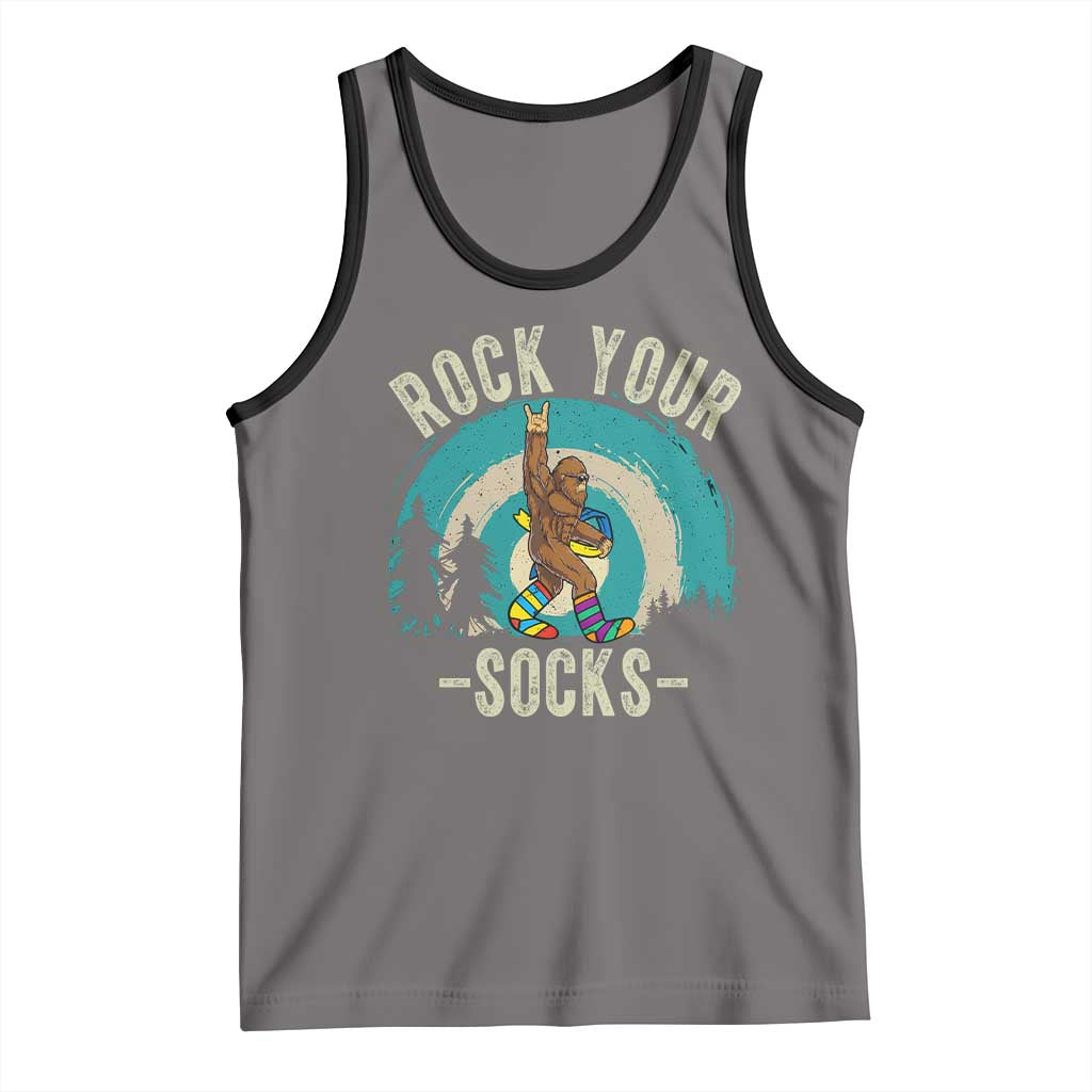 Funny Down Syndrome Awareness Bigfoot Tank Top Rock Your Socks
