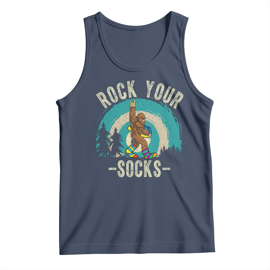Funny Down Syndrome Awareness Bigfoot Tank Top Rock Your Socks