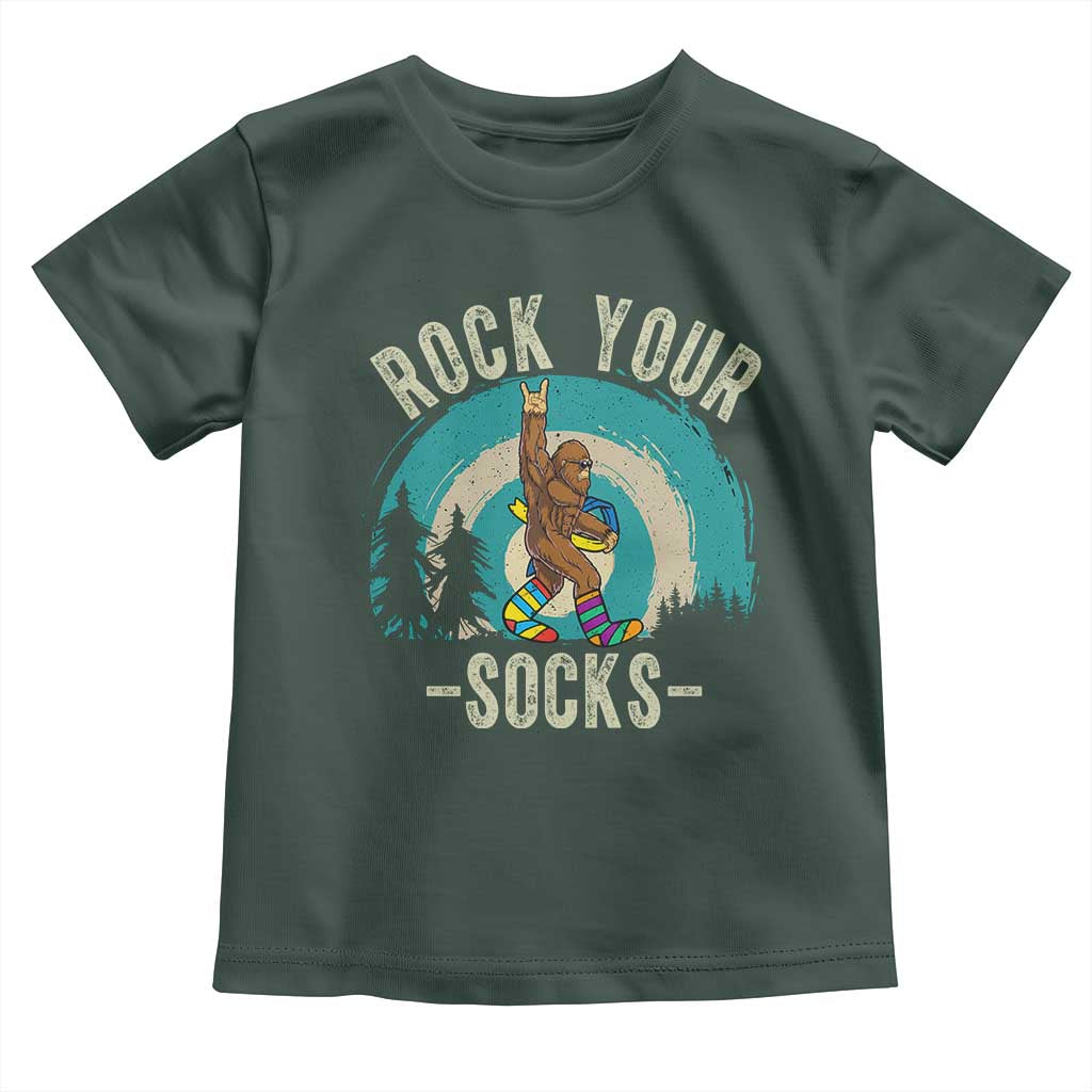 Funny Down Syndrome Awareness Bigfoot Toddler T Shirt Rock Your Socks