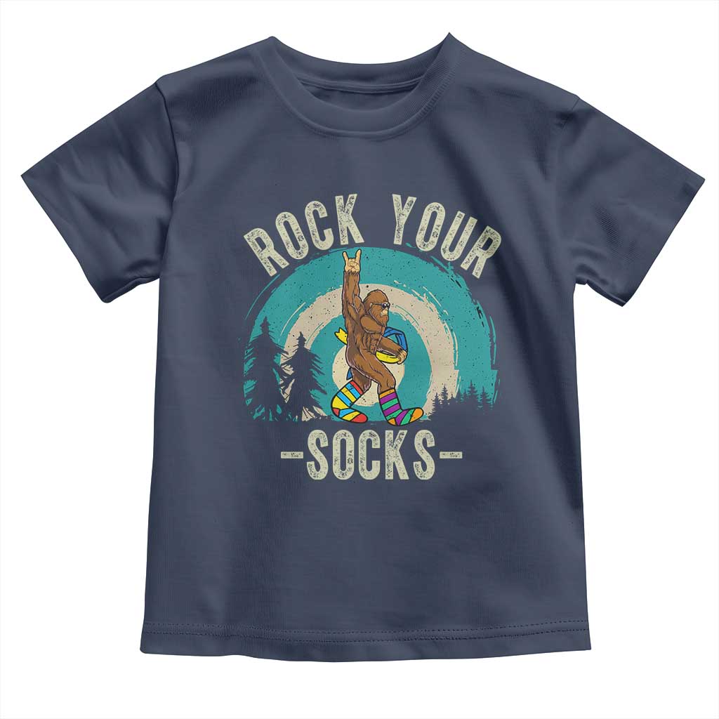 Funny Down Syndrome Awareness Bigfoot Toddler T Shirt Rock Your Socks