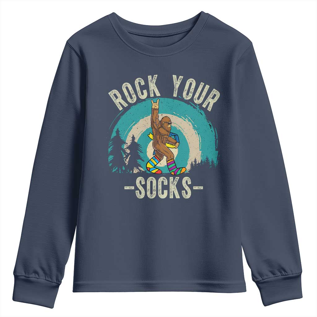 Funny Down Syndrome Awareness Bigfoot Youth Sweatshirt Rock Your Socks