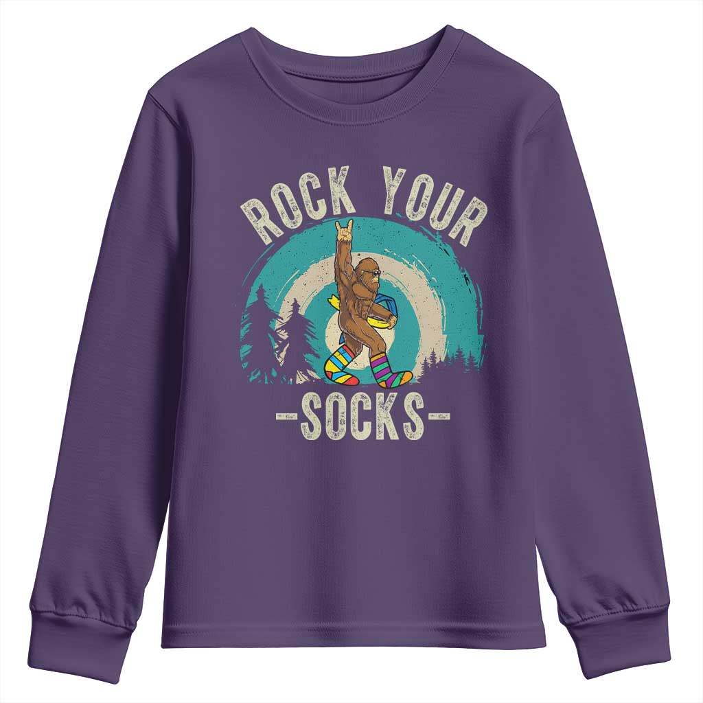 Funny Down Syndrome Awareness Bigfoot Youth Sweatshirt Rock Your Socks