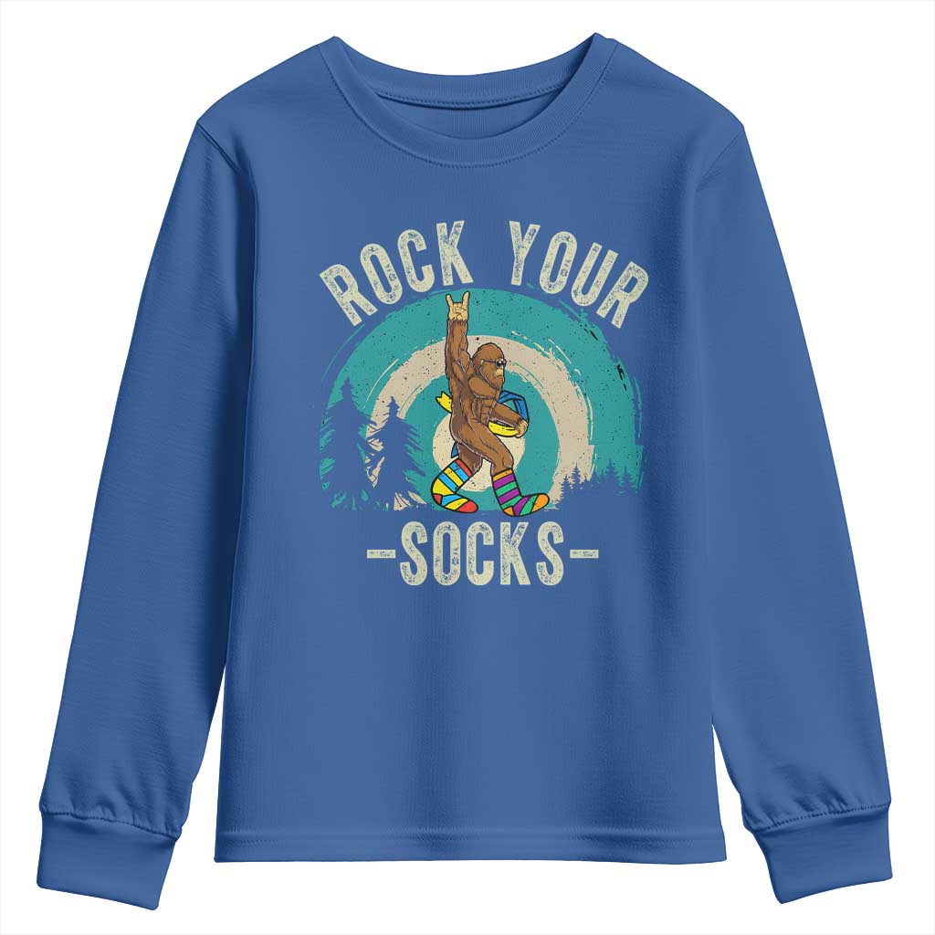 Funny Down Syndrome Awareness Bigfoot Youth Sweatshirt Rock Your Socks