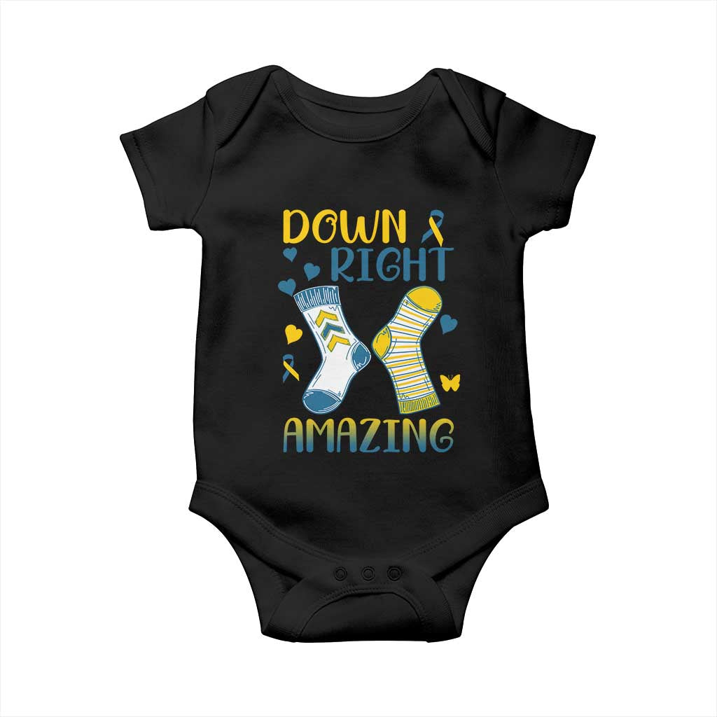 Down Right Amazing Baby Onesie Down Syndrome Awareness Socks Ribbon
