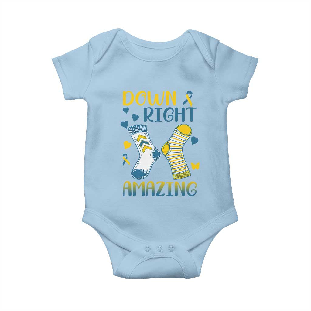 Down Right Amazing Baby Onesie Down Syndrome Awareness Socks Ribbon