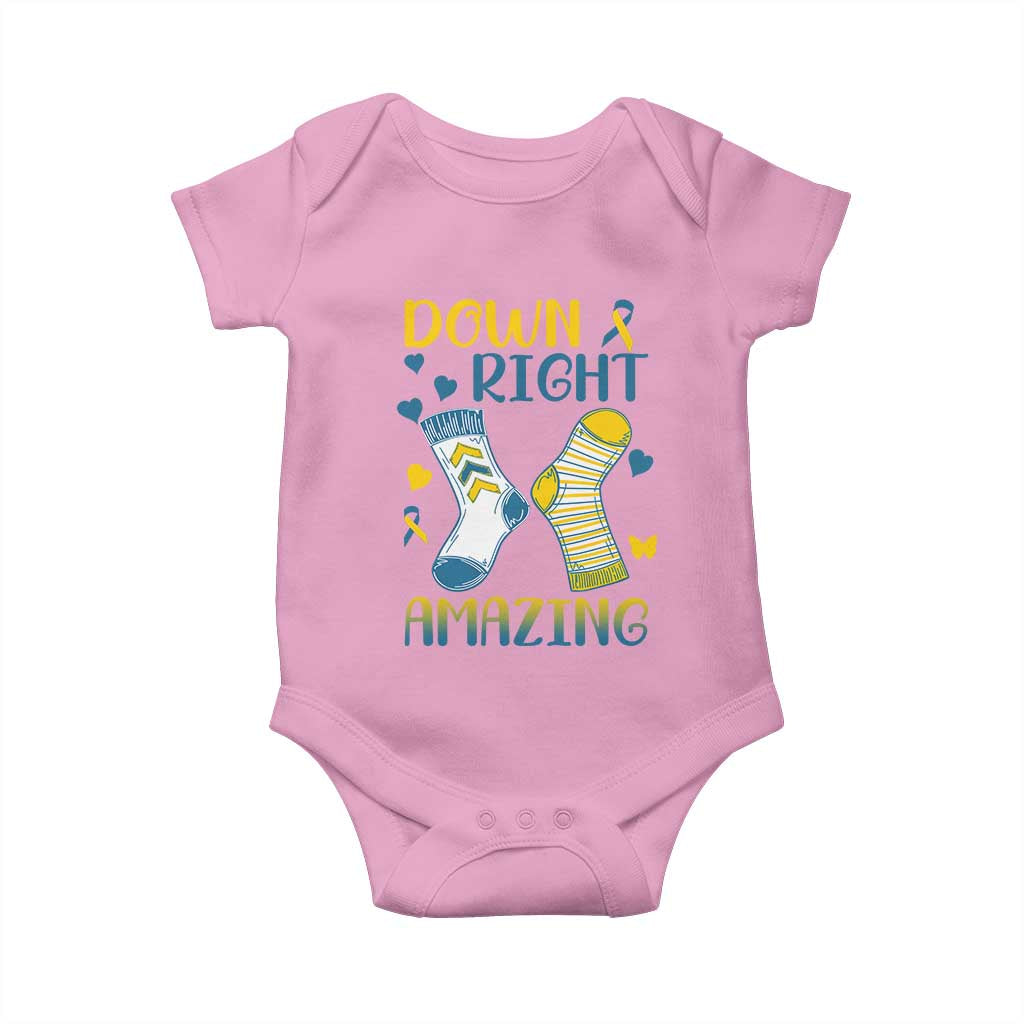 Down Right Amazing Baby Onesie Down Syndrome Awareness Socks Ribbon