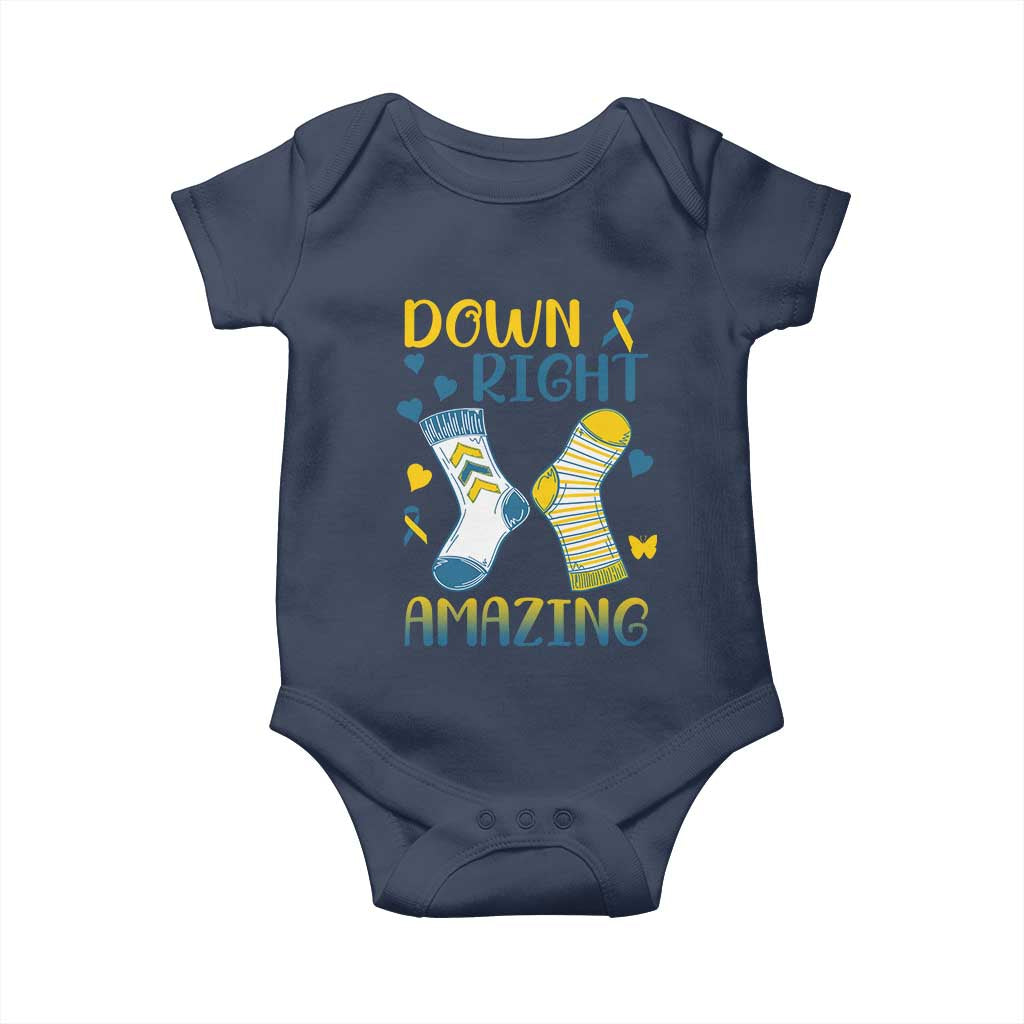 Down Right Amazing Baby Onesie Down Syndrome Awareness Socks Ribbon