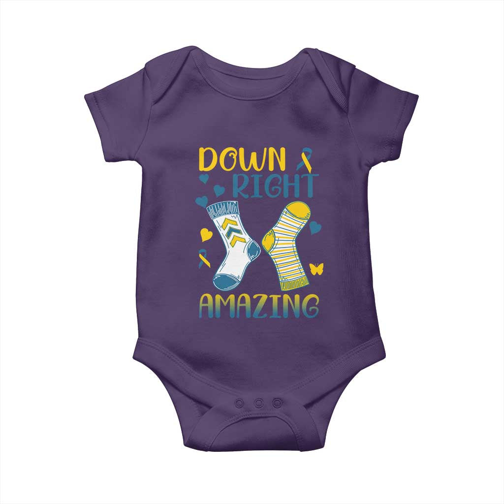 Down Right Amazing Baby Onesie Down Syndrome Awareness Socks Ribbon