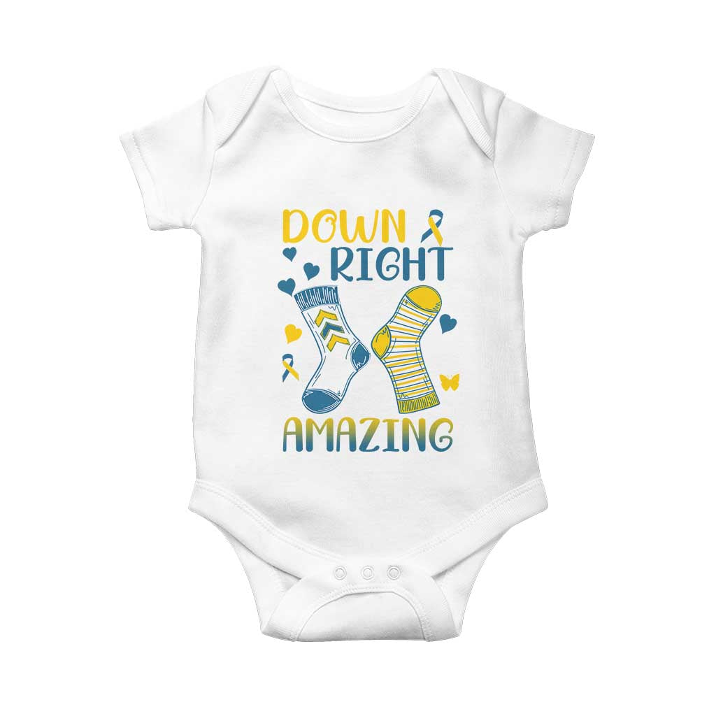 Down Right Amazing Baby Onesie Down Syndrome Awareness Socks Ribbon