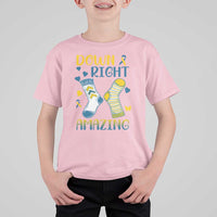 Down Right Amazing T Shirt For Kid Down Syndrome Awareness Socks Ribbon