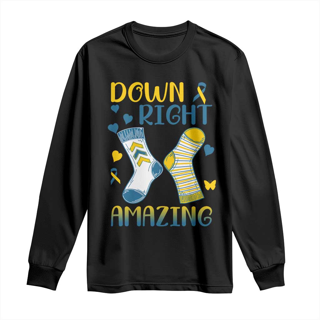 Down Right Amazing Long Sleeve Shirt Down Syndrome Awareness Socks Ribbon