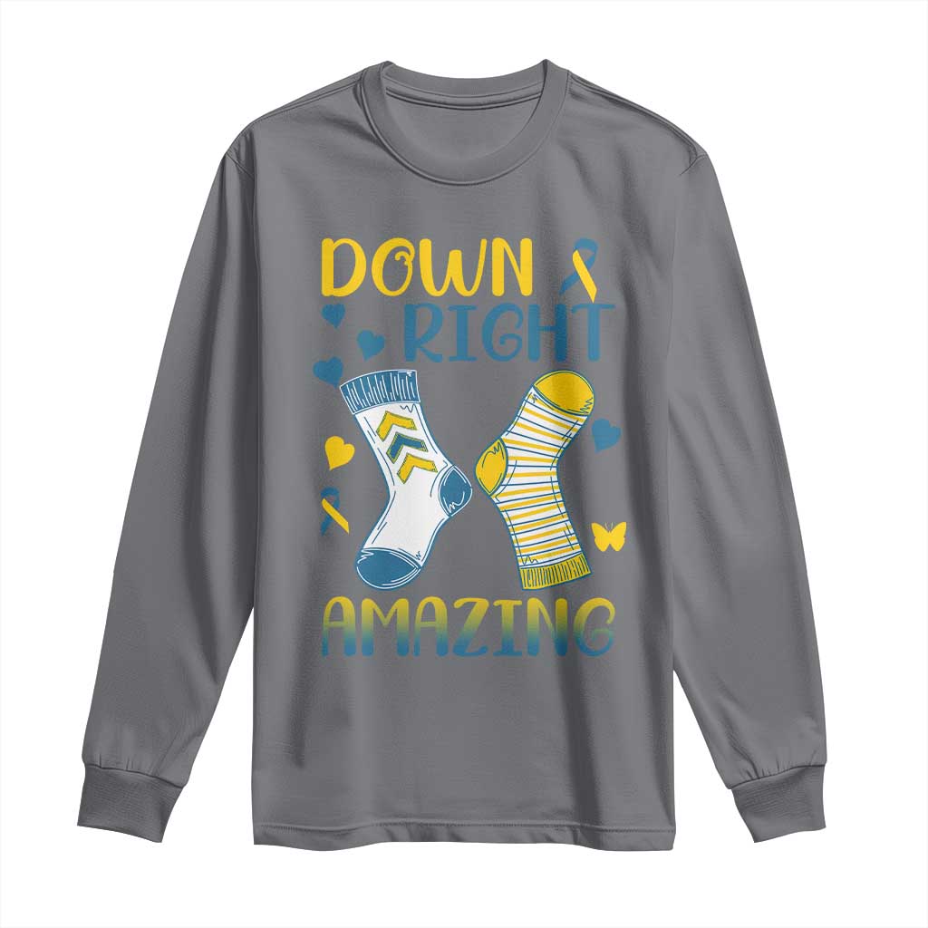 Down Right Amazing Long Sleeve Shirt Down Syndrome Awareness Socks Ribbon