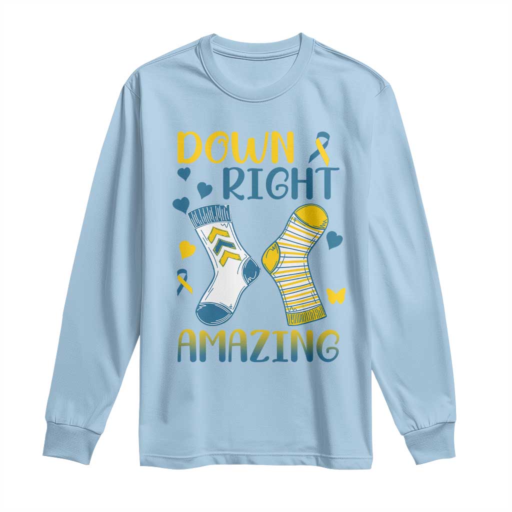 Down Right Amazing Long Sleeve Shirt Down Syndrome Awareness Socks Ribbon