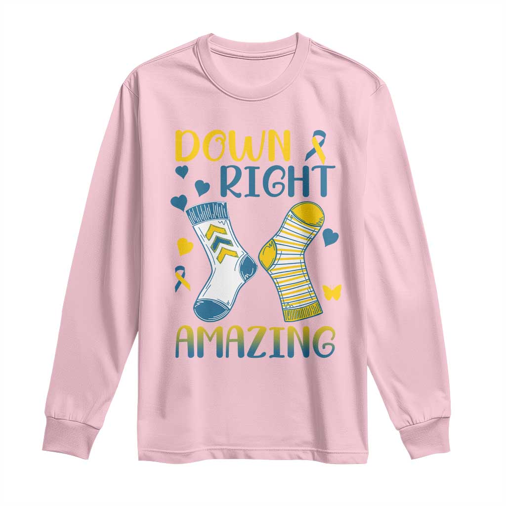 Down Right Amazing Long Sleeve Shirt Down Syndrome Awareness Socks Ribbon