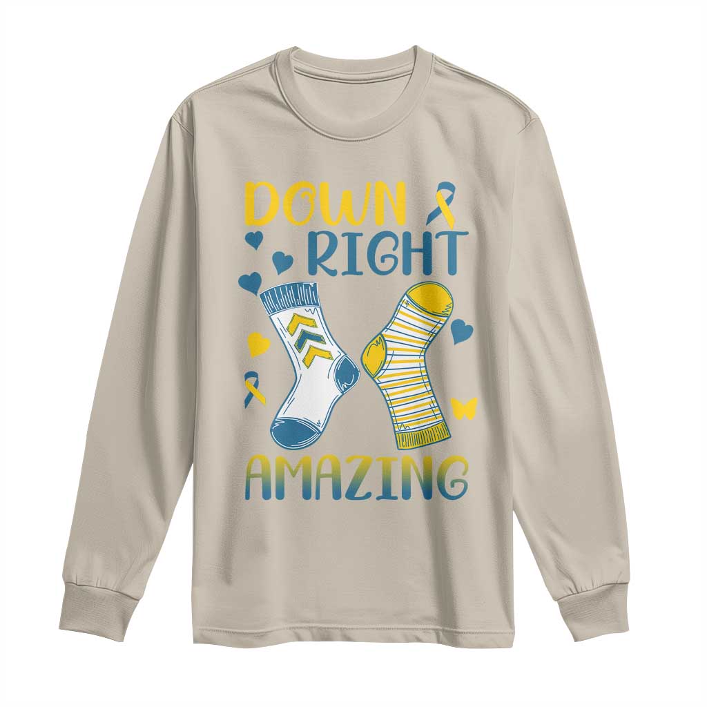 Down Right Amazing Long Sleeve Shirt Down Syndrome Awareness Socks Ribbon