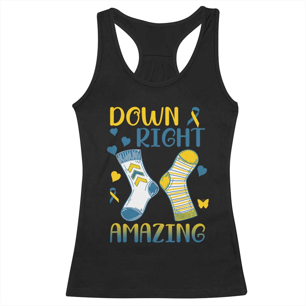 Down Right Amazing Racerback Tank Top Down Syndrome Awareness Socks Ribbon