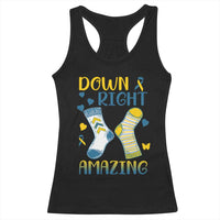 Down Right Amazing Racerback Tank Top Down Syndrome Awareness Socks Ribbon