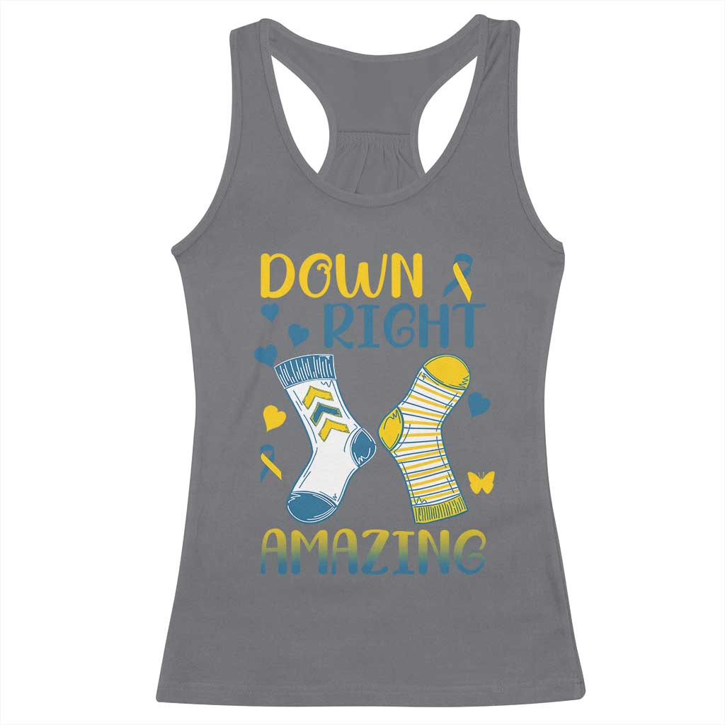 Down Right Amazing Racerback Tank Top Down Syndrome Awareness Socks Ribbon