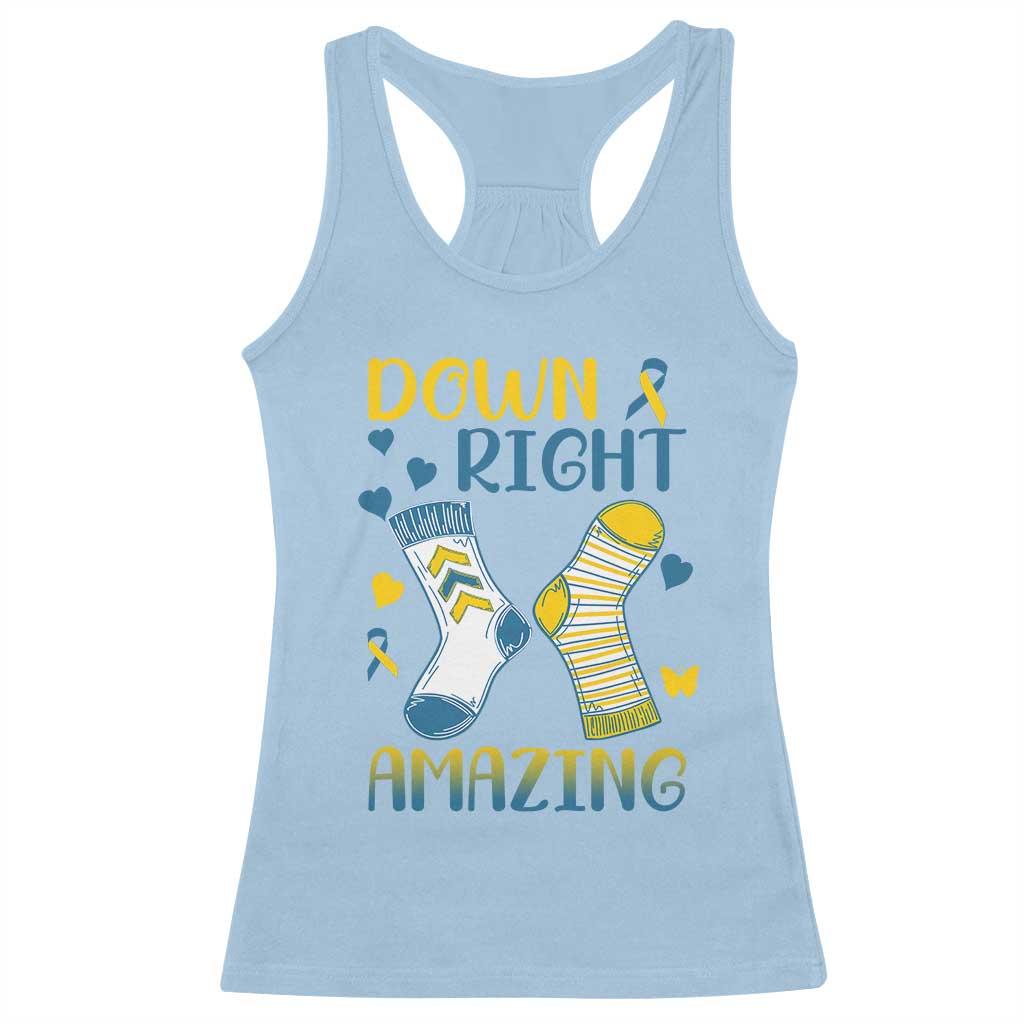 Down Right Amazing Racerback Tank Top Down Syndrome Awareness Socks Ribbon