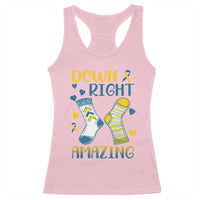 Down Right Amazing Racerback Tank Top Down Syndrome Awareness Socks Ribbon